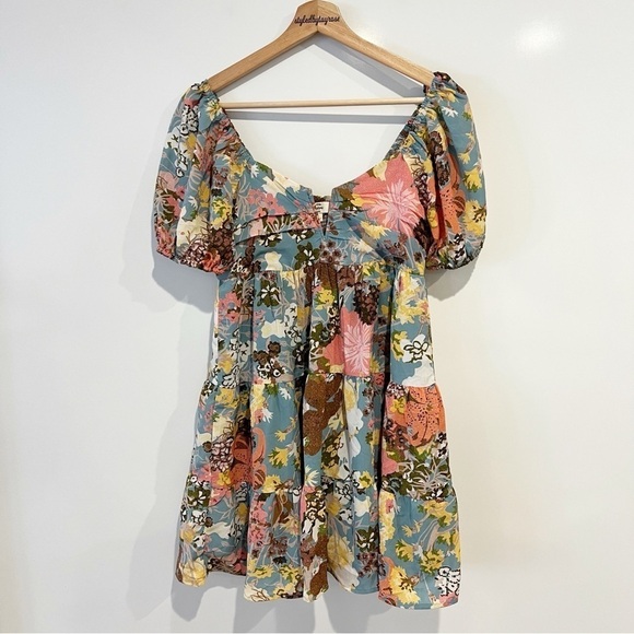 Anthropologie Entro Babydoll Floral Mini Dress - Picture 3 of 10